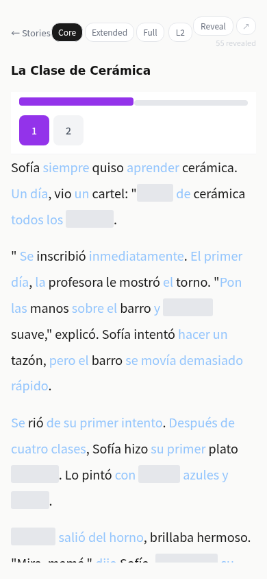 SpineNav showing page bars for a standalone story